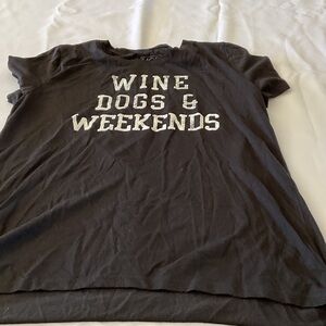 Black Graphic Tee with White Text